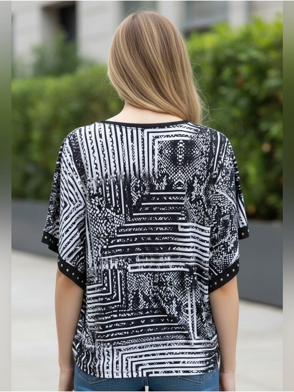 JM Collection- Women's Top - Classic Scoop Neck With Bat Sleeves #BL39 - Picture 4 of 12